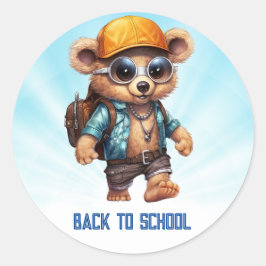 Sunny Adventures met Beachy Beer - Klaar voor Plez Ronde Sticker