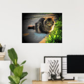 Sunny and Cold Grumpy Angel Cat door djoneill Poster (Thuiskantoor)