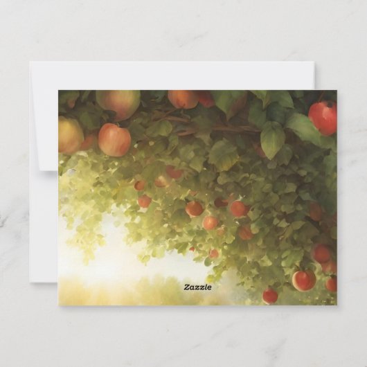 Sunny Apple Orchard Feestdagenkaart (Achterkant)