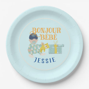 Sunny Aqua Bonjour Boy Baby Papieren Bordje