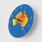 Sunny Australia Kaart  Stijl Ronde Klok (Hoek)