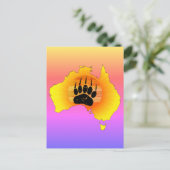 Sunny Australia Map Beer with Retro Sunset Briefkaart (Staand voorkant)