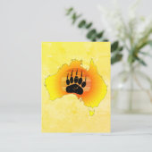 Sunny Australia Map Beer with Retro Sunset Briefkaart (Staand voorkant)