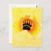 Sunny Australia Map Beer with Retro Sunset Briefkaart (Voorkant / Achterkant)