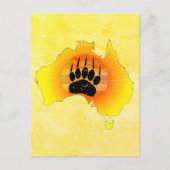 Sunny Australia Map Beer with Retro Sunset Briefkaart (Voorkant)
