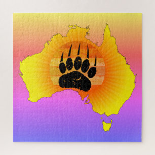 Sunny Australia Map Beer with Retro Sunset Legpuzzel