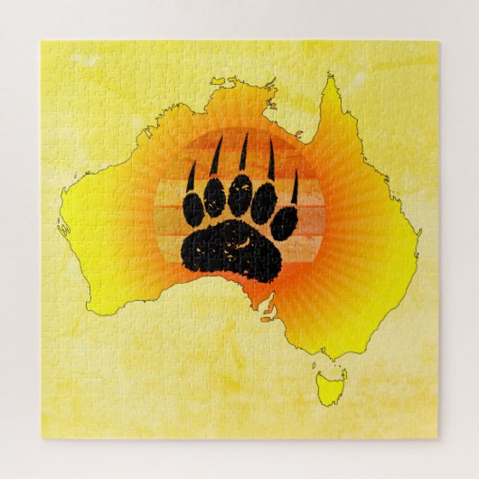 Sunny Australia Map Beer with Retro Sunset Legpuzzel (Verticaal)