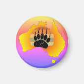 Sunny Australia Map Beer with Retro Sunset Magneet (Voorkant)