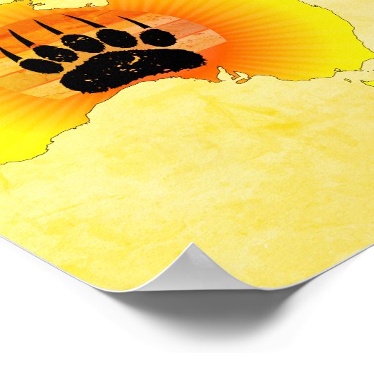 Sunny Australia Map Beer with Retro Sunset Poster (Hoek)