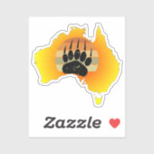 Sunny Australia Map Beer with Retro Sunset Sticker (Vel)