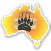 Sunny Australia Map Beer with Retro Sunset Sticker (Voorkant)