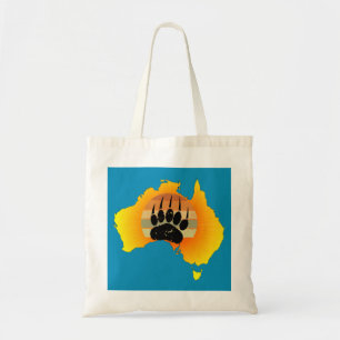 Sunny Australia Map Beer with Retro Sunset Tote Bag