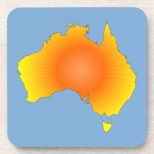 Sunny Australia Map Bier Onderzetter