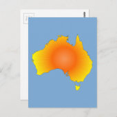 Sunny Australia Map Briefkaart (Voorkant / Achterkant)