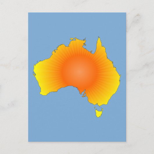 Sunny Australia Map Briefkaart (Voorkant)