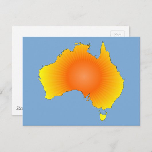 Sunny Australia Map Briefkaart (Voorkant / Achterkant)