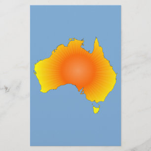Sunny Australia Map Briefpapier