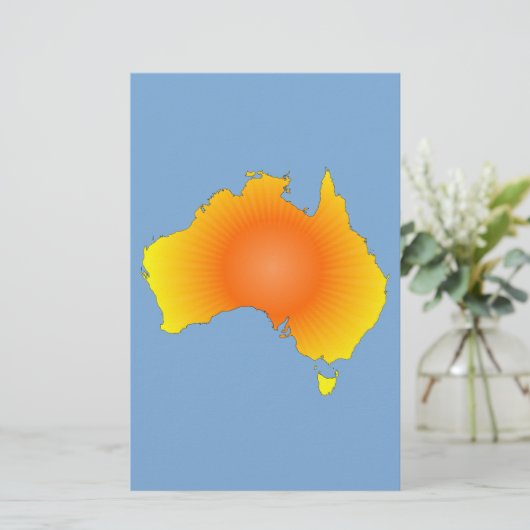 Sunny Australia Map Briefpapier (Staand voorkant)