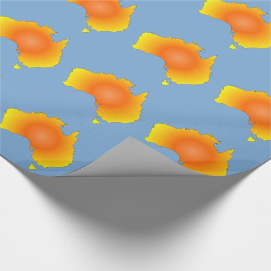 Sunny Australia Map Cadeaupapier (Hoek)