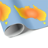 Sunny Australia Map Cadeaupapier (Rol Hoek)