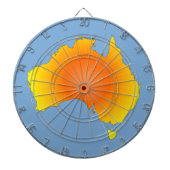 Sunny Australia Map Dartbord (Voorkant)