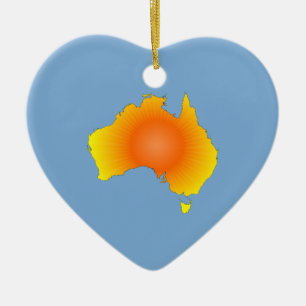 Sunny Australia Map Keramisch Ornament