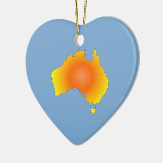 Sunny Australia Map Keramisch Ornament (Links)