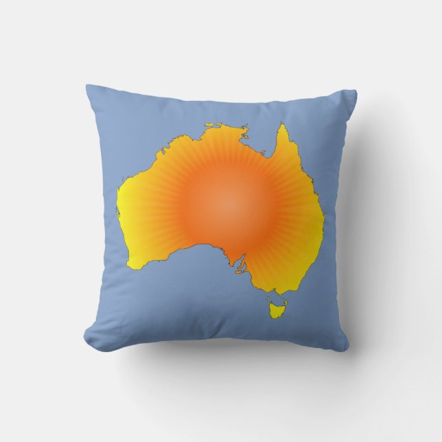 Sunny Australia Map Kussen (Voorkant)
