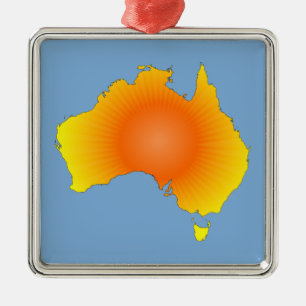 Sunny Australia Map Metalen Ornament