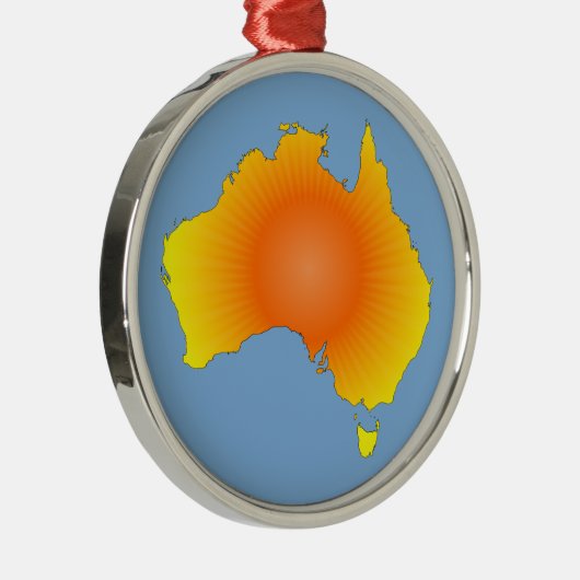 Sunny Australia Map Metalen Ornament (Rechts)