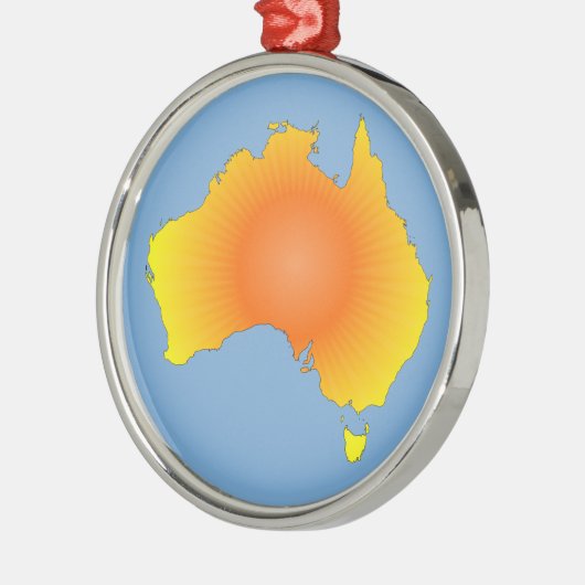 Sunny Australia Map Metalen Ornament (Links)