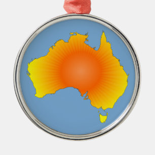 Sunny Australia Map Metalen Ornament
