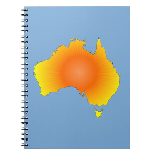 Sunny Australia Map Notitieboek (Voorkant)