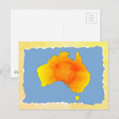 Sunny Australia Map Old Torn Paper Texture Briefkaart (Voorkant / Achterkant)