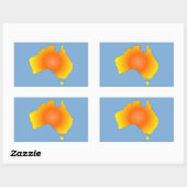 Sunny Australia Map Rechthoekige Sticker (Vel)