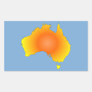 Sunny Australia Map Rechthoekige Sticker