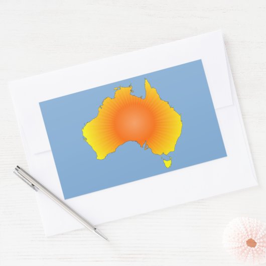 Sunny Australia Map Rechthoekige Sticker (Envelop)