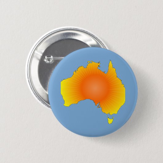 Sunny Australia Map Ronde Button 5,7 Cm (Voorkant /achterkant)