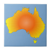 Sunny Australia Map Tegeltje (Voorkant)