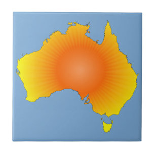 Sunny Australia Map Tegeltje