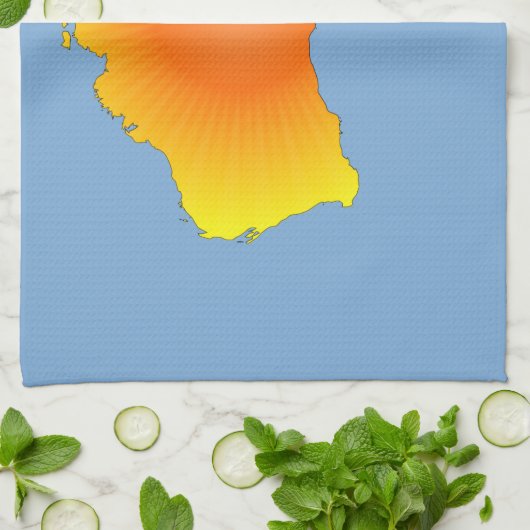 Sunny Australia Map Theedoek (Gevouwen)