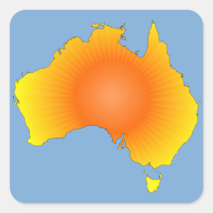 Sunny Australia Map Vierkante Sticker