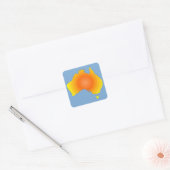 Sunny Australia Map Vierkante Sticker (Envelop)