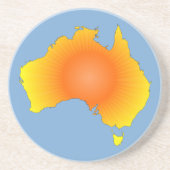 Sunny Australia Map Zandsteen Onderzetter (Voorkant)