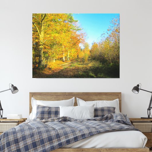 Sunny Autumn Forest - Canvas Afdruk (Insitu (Slaapkamer))