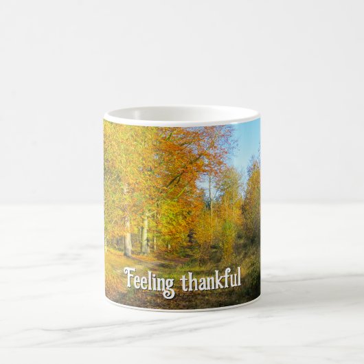 Sunny Autumn Forest - Gepersonaliseerde Thanksgivi Koffiemok (Center)