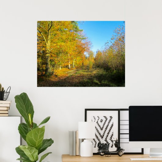 Sunny Autumn Forest - Personalised Poster (Thuiskantoor)