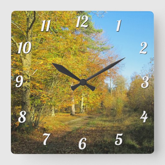 Sunny Autumn Walk - Aangepast Vierkante Klok (Voorkant)