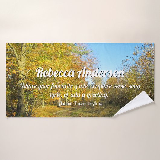 Sunny Autumn Walk - Gepersonaliseerd Bad Handdoek