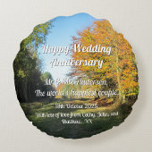 Sunny Autumn Walk - Gepersonaliseerd Rond Kussen